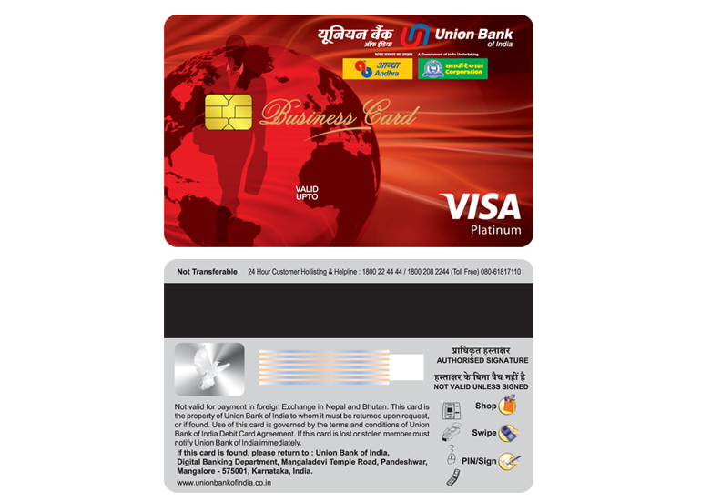 Business Debit Card Platinum Union Bank Of India